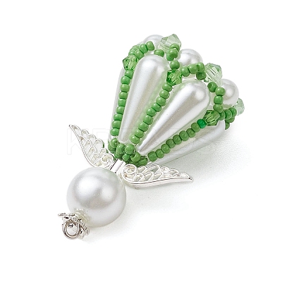 Beaded Angel Charms PALLOY-MZ00435-1
