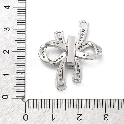 Brass Clear Cubic Zirconia Fold Over Clasps KK-M306-03P-1