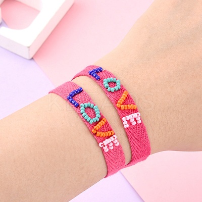 Twill Tape Nylon Cord Knotted Bracelets BJEW-Z013-33-1