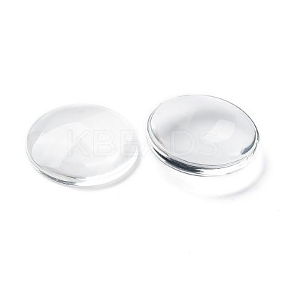 Transparent Glass Cabochons GGLA-R026-25mm-1