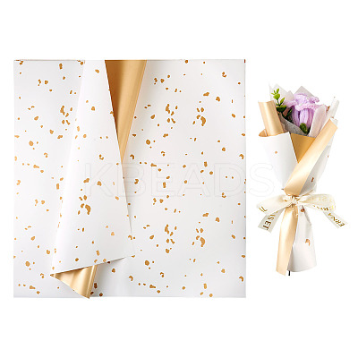 20 Sheets Plastic Gold Foil Flower Bouquets Wrapping Packaging DIY-TAC0025-13A-1