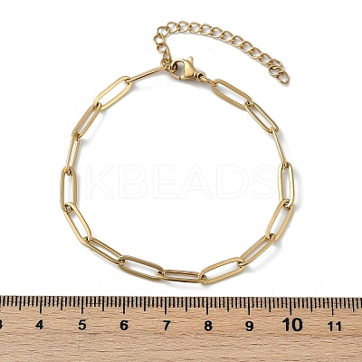 PVD Vacuum Plating 304 Stainless Steel Paperclip Chain Bracelet for Men Women BJEW-E031-02G-01-1