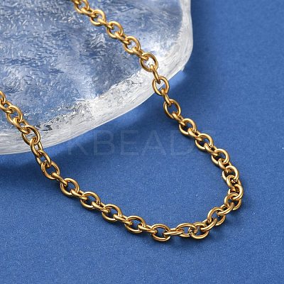Ion Plating(IP) 304 Stainless Steel Cable Chain Necklaces for Women Men X-STAS-M102-68G-1