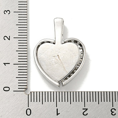 Rack Plating Brass Micro Pave Clear Cubic Zirconia Pendants KK-E114-06P-1