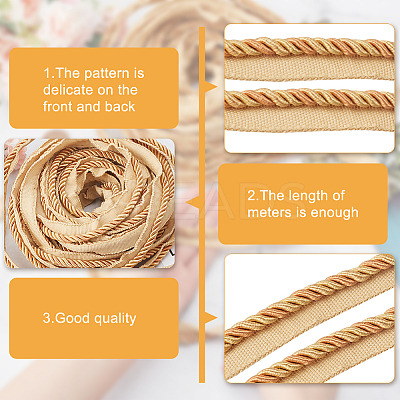12.5M Polyester Twisted Lip Cord Trim OCOR-WH0058-63-1