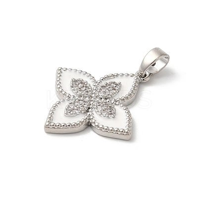 Rack Plating Brass Clear Cubic Zirconia Pendants X-KK-Z056-34P-01-1