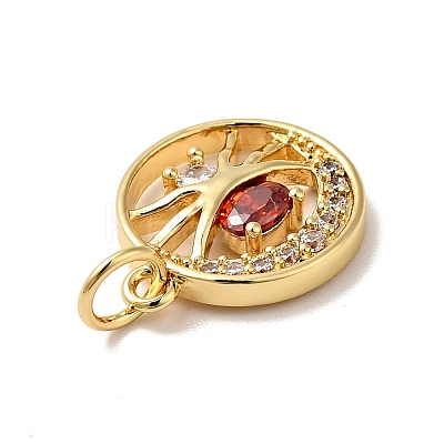 Rack Plating Brass Micro PaveCubic Zirconia Pendants KK-H431-26G-1