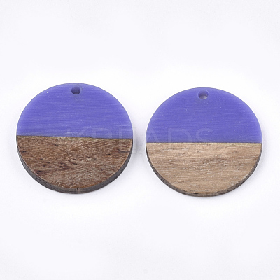 Resin & Wood Pendants X-RESI-S358-02B-10-1