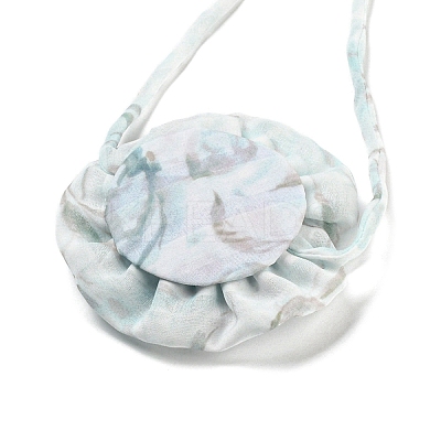 Flower Pattern Fabric Rose Tie Choker Necklaces for Women LS-NJEW-Z022-01G-1