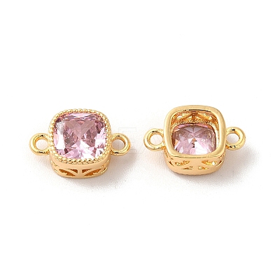 Real 18K Gold Plated Brass Cubic Zirconia Links Connectors KK-M243-04G-04-1