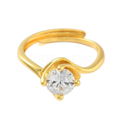 Clear Cubic Zirconia Adjustable Rings RJEW-L120-018G-06-1