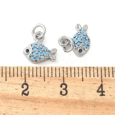 Brass Micro Pave Cubic Zirconia Pendants KK-U056-19P-1