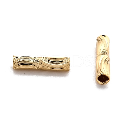 Corrugated Brass Tube Beads KK-H759-27A-G-1