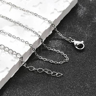 Non-Tarnish 304 Stainless Steel Cable Chain Necklace STAS-T040-PJ204-40-1
