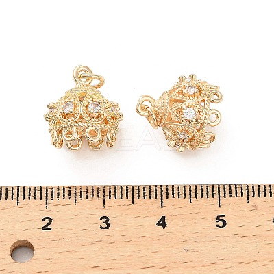 Brass Micro Pave Cubic Zirconia Multi-Strand Links KK-B133-06G-02-1