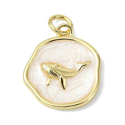 Ocean Theme Brass Enamel Pendants KK-H270-06G-03-1