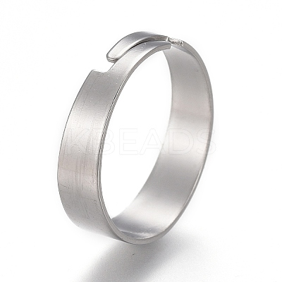 Tarnish Resistant Adjustable 201 Stainless Steel Plain Band Rings STAS-P249-26A-P-1