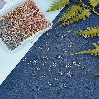 1200Pcs 3 Style 304 Stainless Steel Open Jump Rings STAS-UN0029-54-1