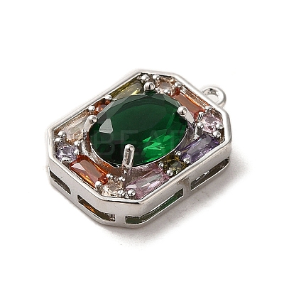 Brass Micro Pave Cubic Zirconia Pendants ZIRC-P114-12P-1