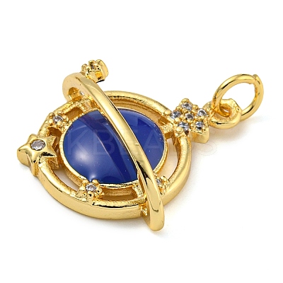 Rack Plating Brass Micro Pave Clear Cubic Zirconia Pendants KK-Z063-33G-1