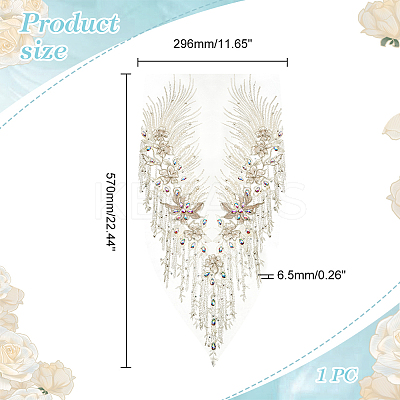 Polyester Embroidered Floral Lace Rhinestone Collar DIY-WH0304-901D-1