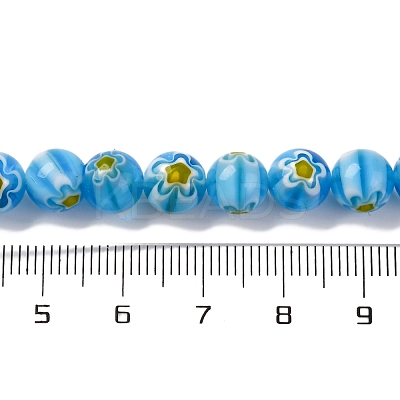 Handmade Millefiori Lampwork Beads Strands LAMP-G164-05H-1