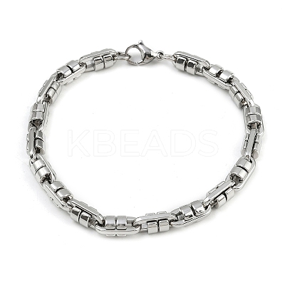 304 Stainless Steel Link Chain Bracelets for Women BJEW-Z143-02P-1