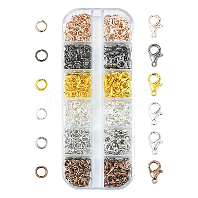 120Pcs 6 Color Zinc Alloy Lobster Claw Clasps DIY-FS0003-42-1