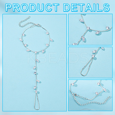 2Pcs Alloy Curb Chains Anklets AJEW-GA0007-85S-1
