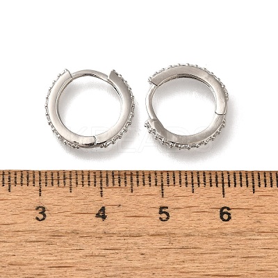 Rack Plating Brass Micro Pave Cubic Zirconia Hoop Earrings EJEW-H143-15P-1