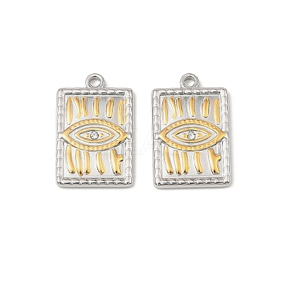304 Stainless Steel Rhinestone Pendants STAS-T068-69GP-1