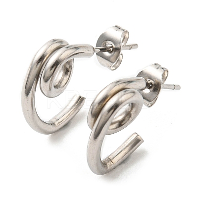 Non-Tarnish 304 Stainless Steel Knot Stud Earrings for Women EJEW-F319-02P-1