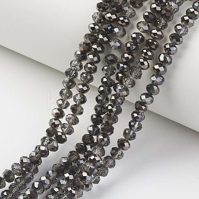 Electroplate Transparent Glass Beads Strands EGLA-A034-T2mm-P18-1