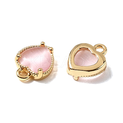 Heart Brass Charms KK-D024-02A-G-1