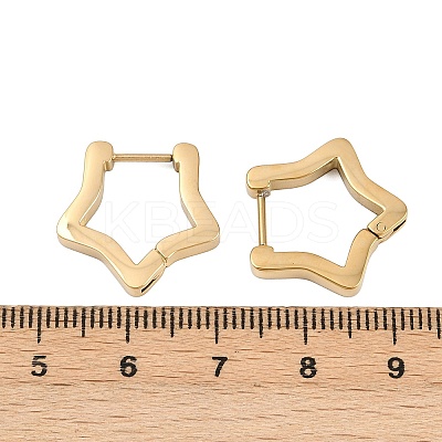 304 Stainless Steel Star Hoop Earrings EJEW-I320-26G-02-1
