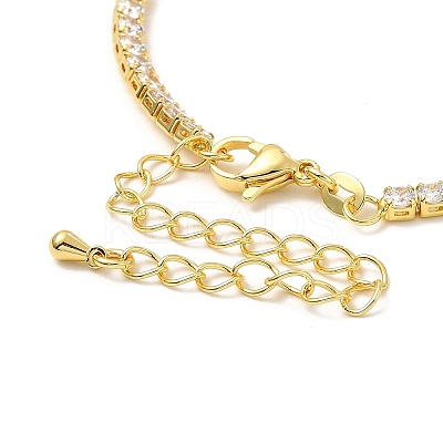 Clear Cubic Zirconia Chains Necklace for Girl Women Gift NJEW-A005-04G-1