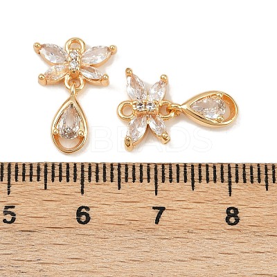 Brass Micro Pave Cubic Zirconia Pendants KK-F906-04G-1