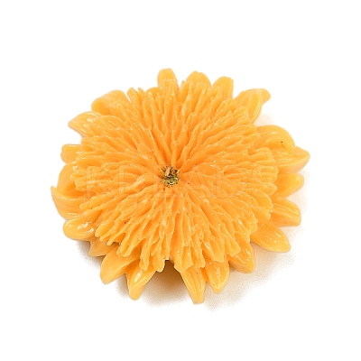 Opaque Resin Flowers Cabochons RESI-R463-02A-1