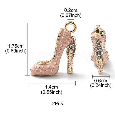 2Pcs Alloy Enamel Stilettos Pendants ENAM-YW0002-30D-1