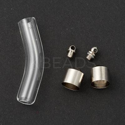 Transparent Glass Vial Pendant Normal Link Connectors GLAA-D004-01P-01-1
