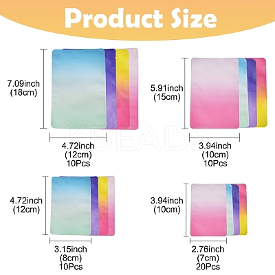 50Pcs 4 Style Two Tone Rectangle Plastic Zip Top Gift Bags OPP-FS0001-19A-3-1