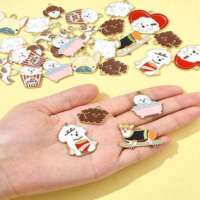 28Pcs 10 Styles Alloy Enamel Pendants ENAM-FS0003-09-1