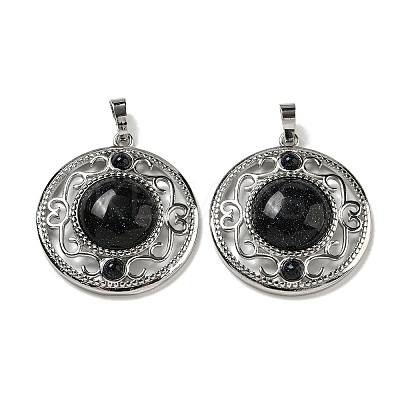 Synthetic Blue Goldstone Pendants G-Q158-03J-1