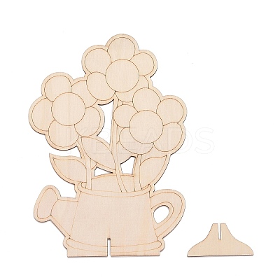 DIY Unfinished Wood Flowers in Jar Cutout LS-WOOD-P017-01-1