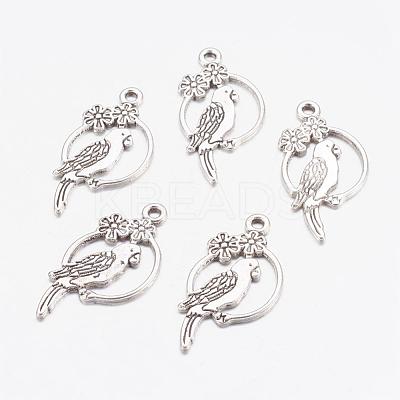 Alloy Tropical Parrot Pendants X-EA10187Y-AS-1