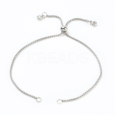 Adjustable 304 Stainless Steel Box Chain Slider Bracelet/Bolo Bracelets Making AJEW-JB00781-01-1