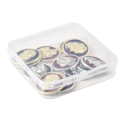 12Pcs 6 Colors Alloy Enamel Pendants FIND-FS0003-81-1