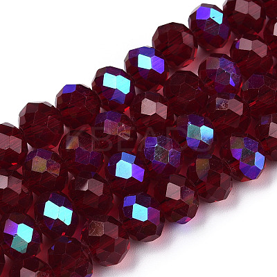 Electroplate Glass Beads Strands X1-EGLA-A034-T6mm-L21-1
