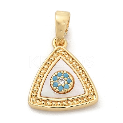 Brass Micro Pave Cubic Zirconia Pendents KK-M303-01G-09-1