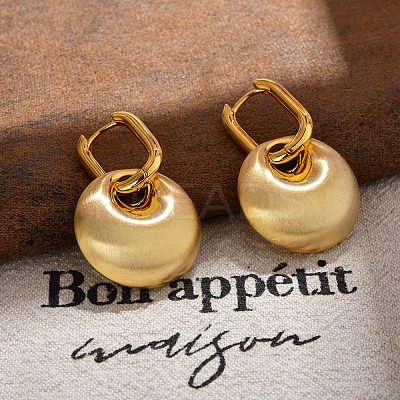 Flat Round Brass Hoop Earrings for Women EJEW-U055-02G-1